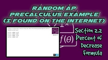 AP Precalculus Section 2.2 Example: Find the Percent Decrease Equation for Vehicle Depreciation