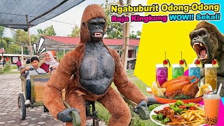 Praya Balapan Naik Odong Odong🦧Kingkong & Dinosaurus🦖 Sambil Cari Ngabuburit Buka Puasa🍒