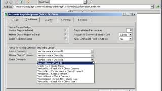 MAS 90 (Sage 100) Accounts Payable - Setup Options