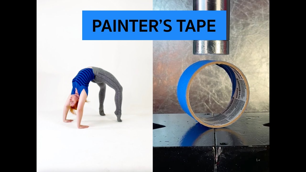 Hydraulic Press Girl + Painter's Tape YouTube