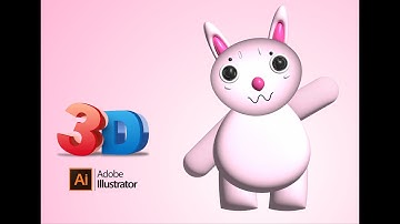 HOW TO MAKE Cute 3D Rabbit Character for Beginners IN ADOBE ILLUSTRATOR