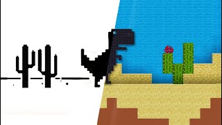 YOU ARE OFFLINE: A Recreation of The Chrome Dino Game. Minecraft Map