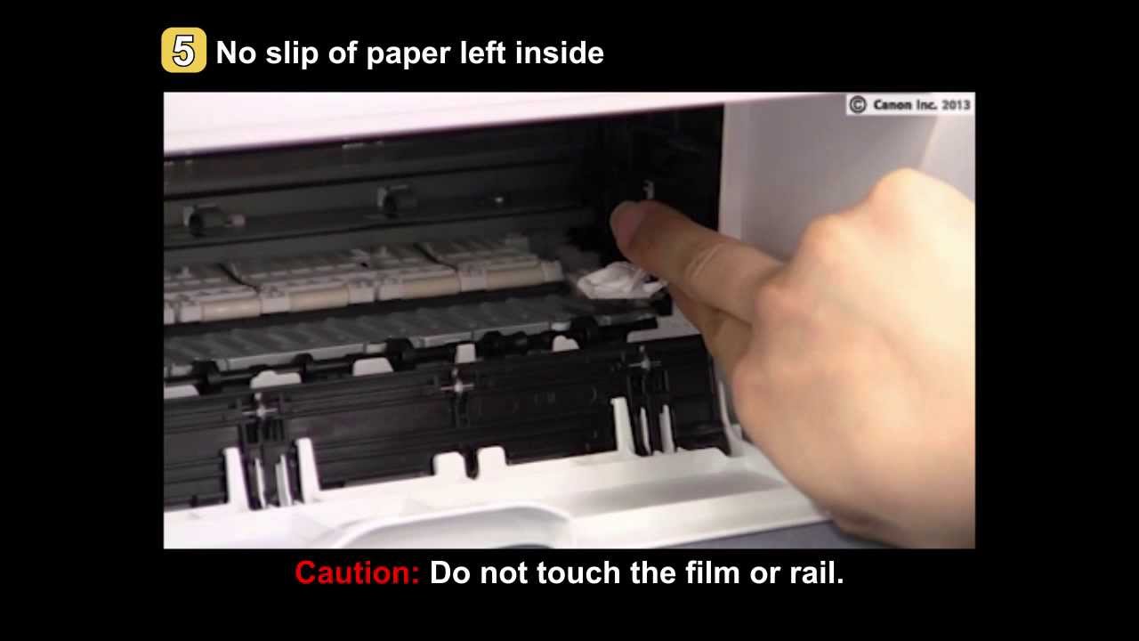 PIXMA MG2420/MG2520: Removing a jammed paper: inside the printer - YouTube