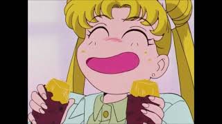 Pretty Guardian Sailor Moon R (1992) Usagi Tsukino Eating Potato Scene