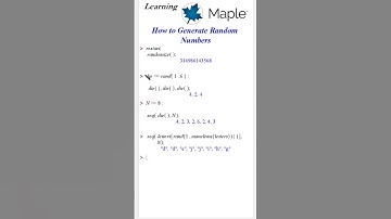 How to Generate Random Numbers in #Maple #LearningMaple