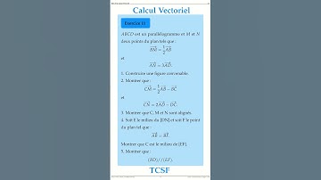 Exercice N11 Cours Le Calcul Vectoriel TCS Maths space2study #maths #physiquechimie #science #exam