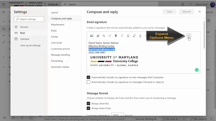 Outlook Office 365: How to Hyperlink an Email Address