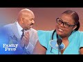 Steve tells audience, "You gotta clap for this answer!" | Family Feud