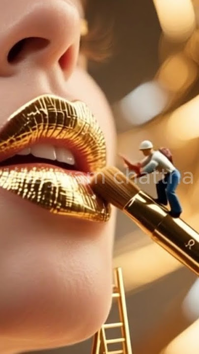 viral # Golden Lip Video # tiny   work in Brush #shortsvideo  viral #khayyam chattha