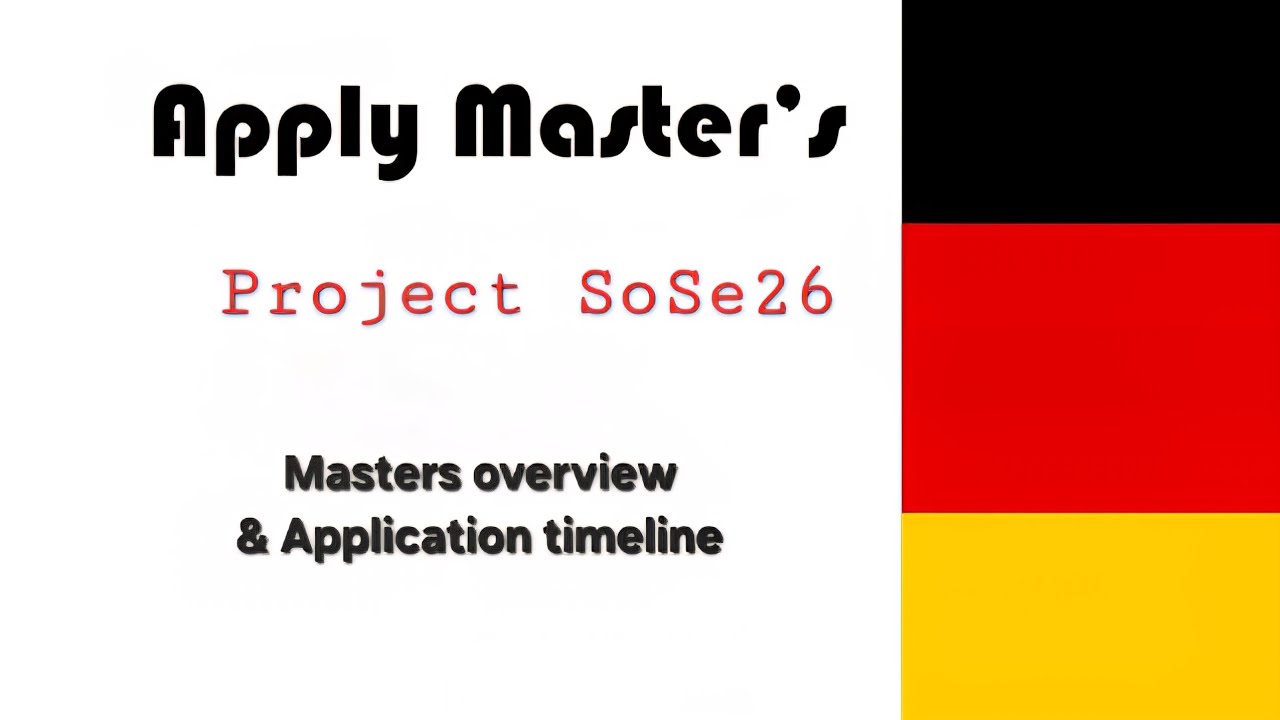 Project SS26 - kickoff || Masters overview & Application timeline one shot video 
