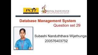 Database Management System Question Set 29