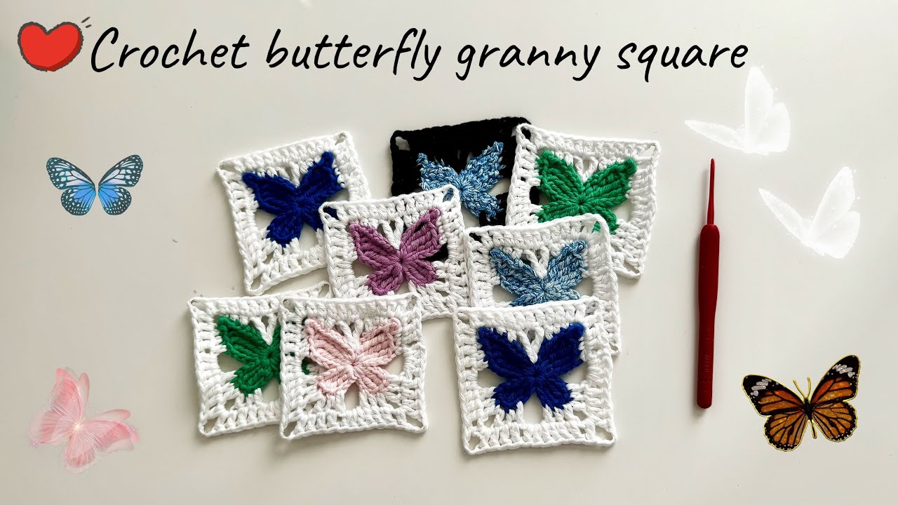 Crochet Butterfly Granny Square