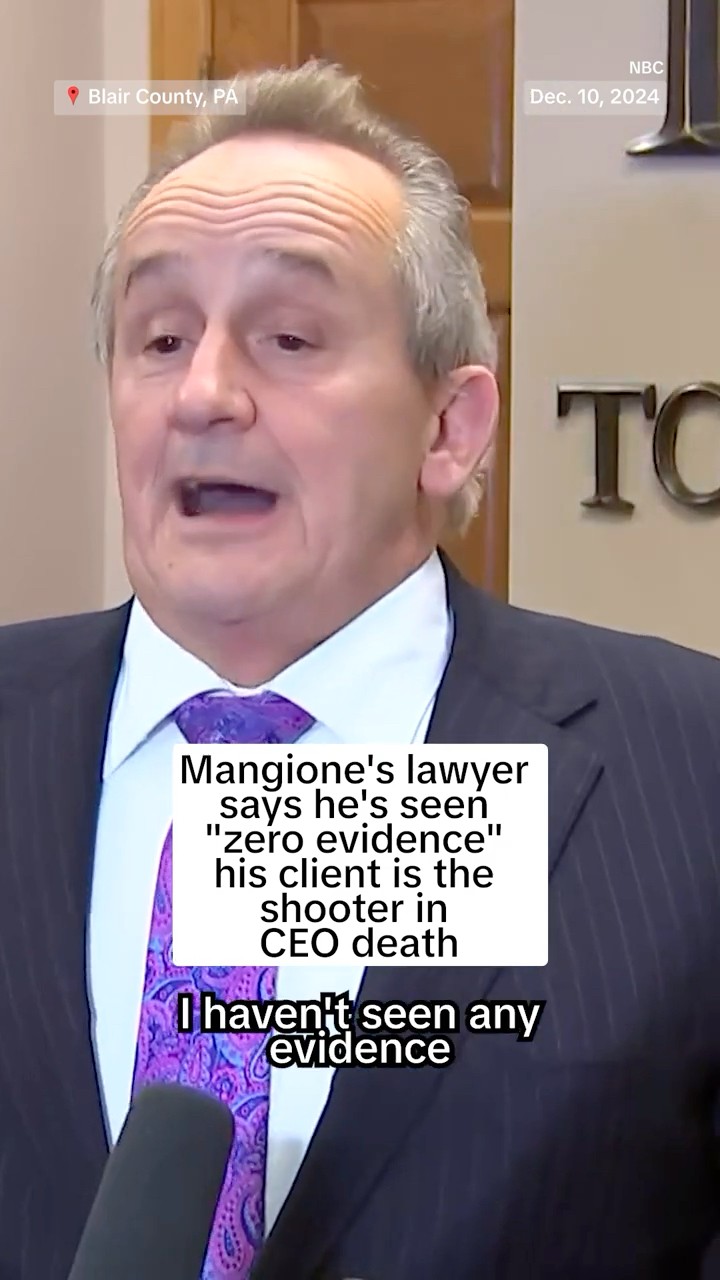 Mangione's lawyer says he's seen 'zero evidence' his client is the shooter in CEO death