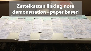 Zettelkasten linking note demonstration - paper based