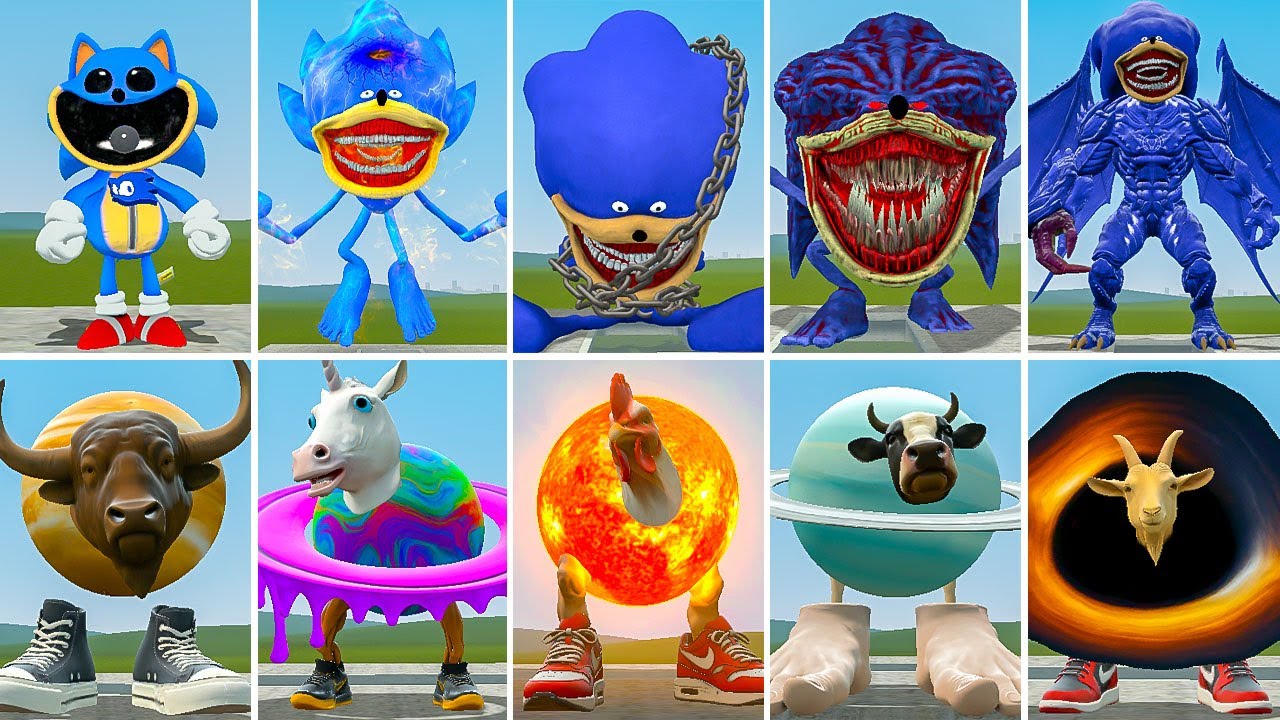 ALL NEW LAVACABLACKHOLEGOAT FAMILY VS ALL ZOOCHOSIS SONIC TAPES FAMILY ? in Garrysmod!,...