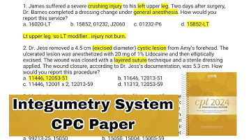 Integumetry Chapter 10 K Series Practice Questions Paper | Integumetry System CPT Coding   #cpcexam