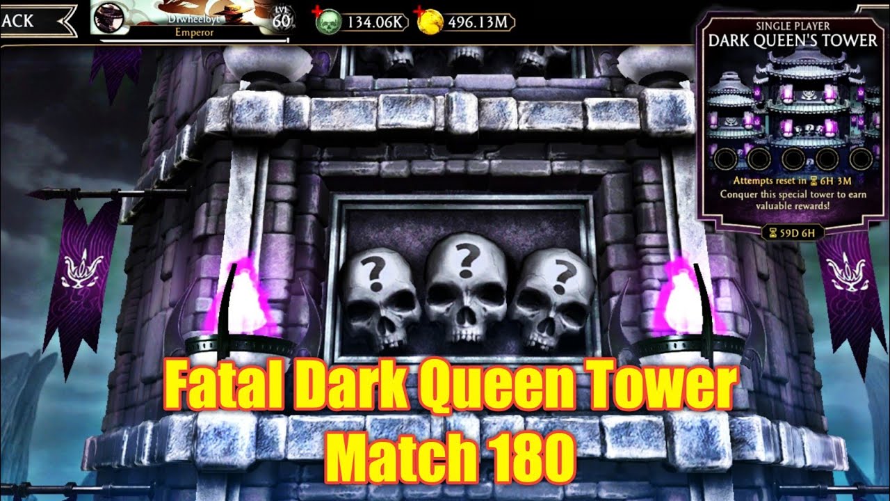 MK Mobile || Fatal Dark Queen Tower Match 180 Boss Battle