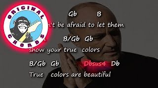 Video thumbnail of "Phil Collins - True Colors - Chords & Lyrics"