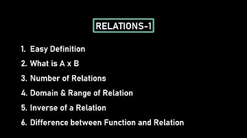 Theory of Relations-1 |Jee main