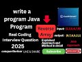 Real Java Coding Interview Question Reverse Array In Java Optimal Solution Coding Challenge Real Java Coding Interview Question Reverse Array In Java Optimal Solution Coding Challenge