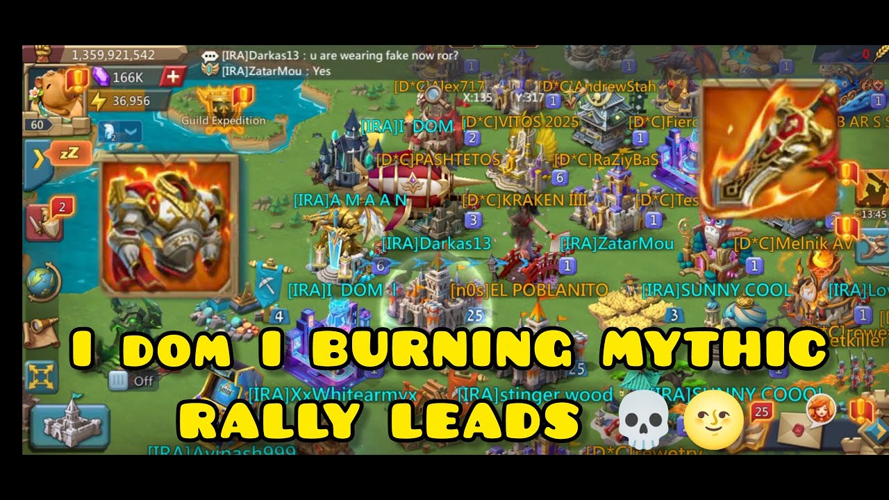 LORDS MOBILE- DOM BURNING RALLY LEADS ONLINE 🔥🔥 - PVP WITH DOM- 