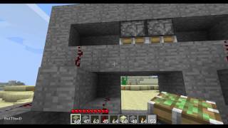 Minecraft Simple [lockable] Sticky Piston 2x2 Doorway Experiment