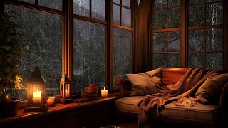 Falling Asleep to Night Rain &amp; Distant Thunder Sounds | Rain Sounds for Insomnia Relief