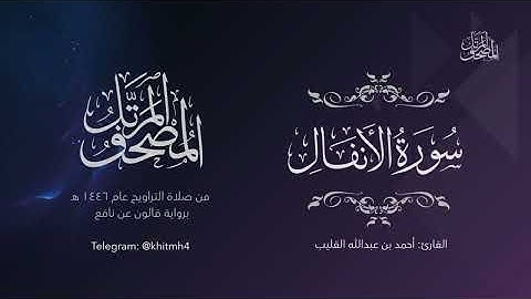 سورة الأنفال | الشيخ أحمد القُلَيْب 