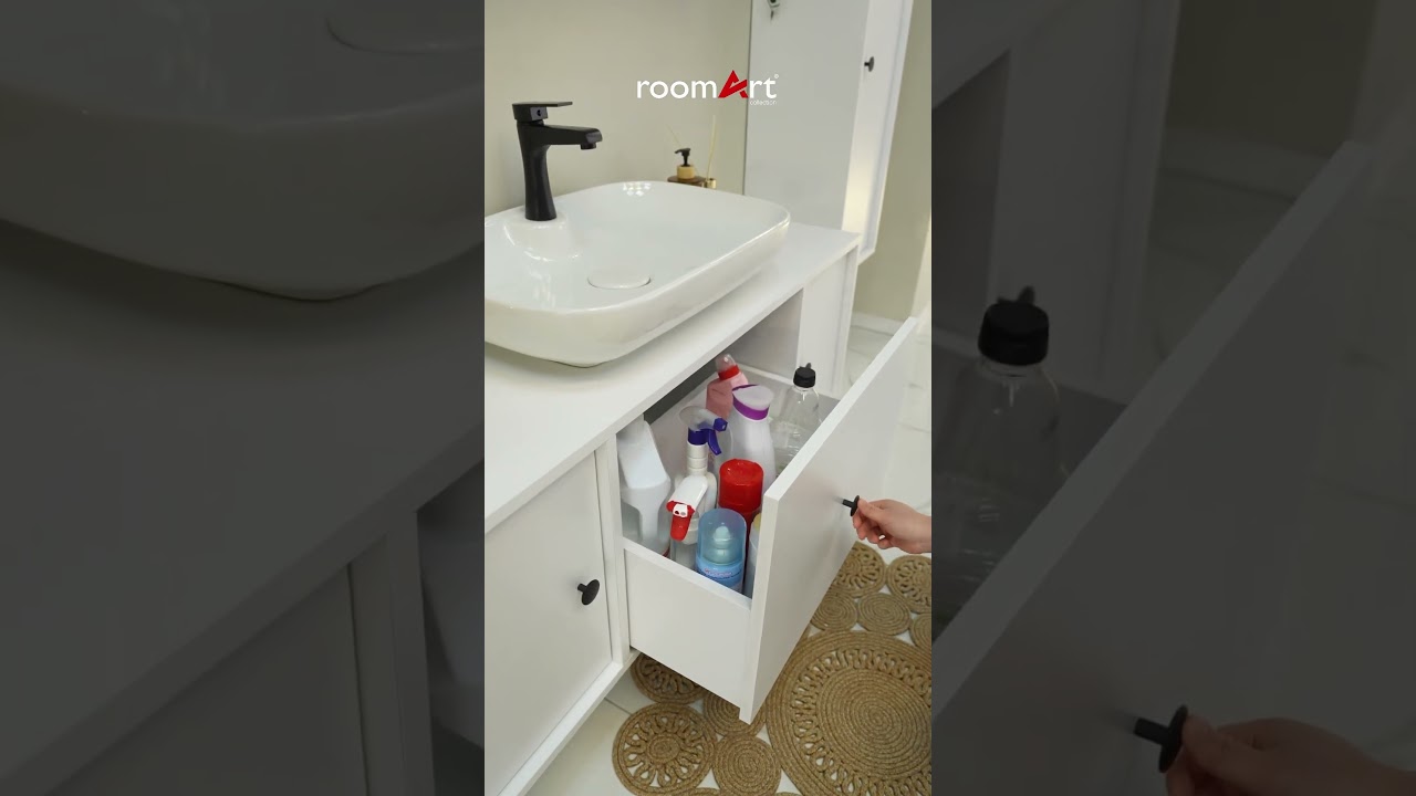 GUSTO - BANYO DOLABI 3'LÜ SET + OVAL ÇANAK LAVABO