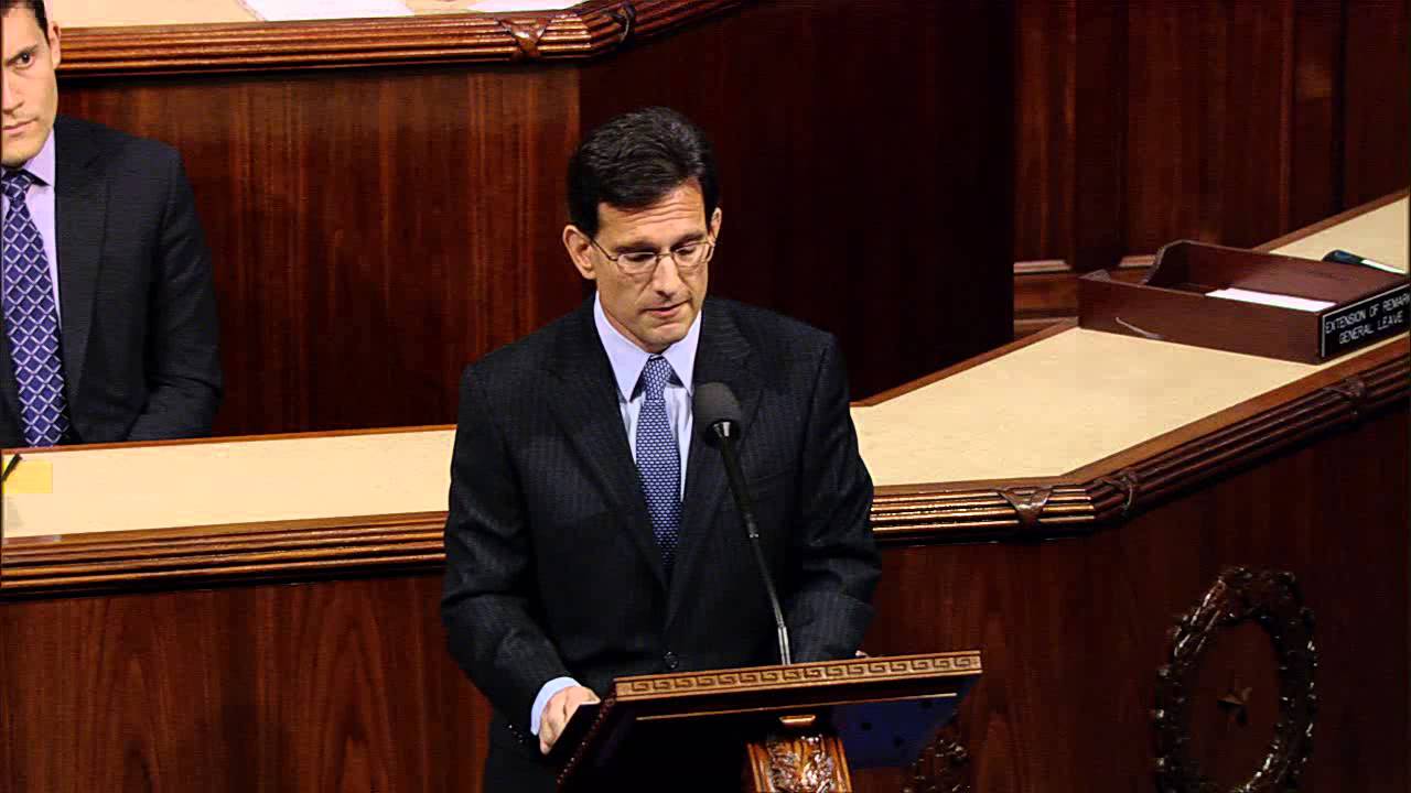 Eric Cantor Marks Tenure as Majority Leader with Closing Remarks to the House