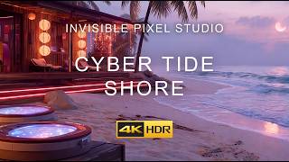 Cyber Tide Shore — 4K Relaxing Loop | Ocean, Sunset, Soft Ambient Motion screenshot 4