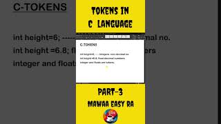 Tokens in C langauge Part 3 explained in Telugu 💻🔥#mawaaeasyra