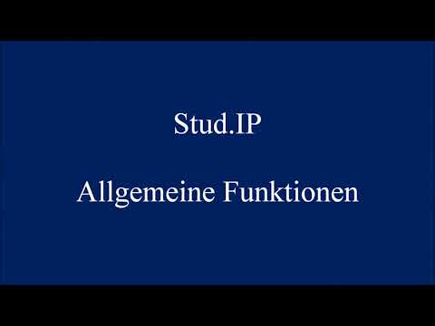 StudIP Allgemeine Funktionen