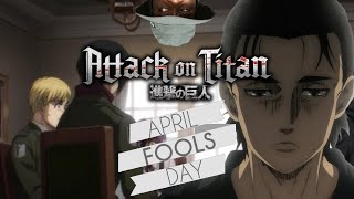 Attack on Titan skit: EREN’S STILL ON THE BLACK AIR FORCE ENERGY ON APRIL FOOLS DAY.
