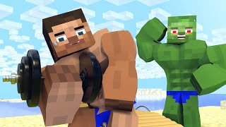 Best love story | Muscular skeleton| Minecraft animation Life of Steve & Alex