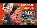 Village Girl Face Shave Using Straight Razor New Video