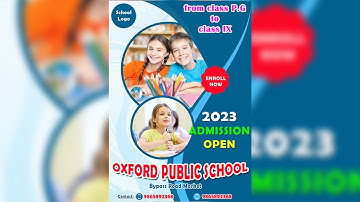 School Admission Open Flyer Design l School Education Flyer Design l Photoshop Tutorials