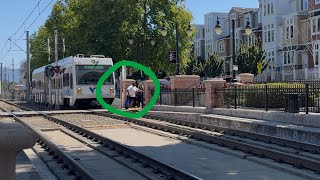 [Near Miss!] — VTA Green Line Train at San Jose