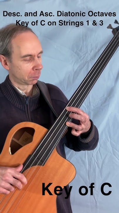 Descending and Ascending Diatonic Octaves Key of C on Strings 1 & 3 ...