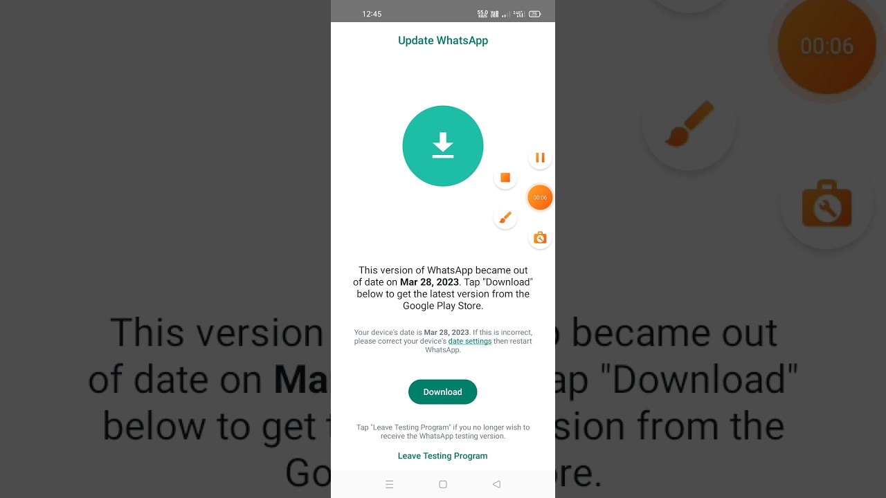 This version because out of date what's app problem solve #whatsapp #whatsappupdate2023 #short2023