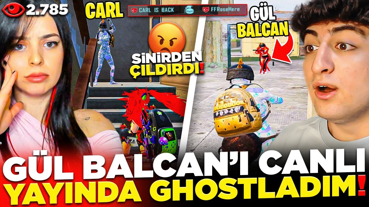GÜL BALCAN YAYINDA BANA SALLADI❗ GHOSTLAYIP VURDUM❗ SKS BOTU VSYE GEL DEDİ😲 (QUİT ATTI) PUBG Mobile