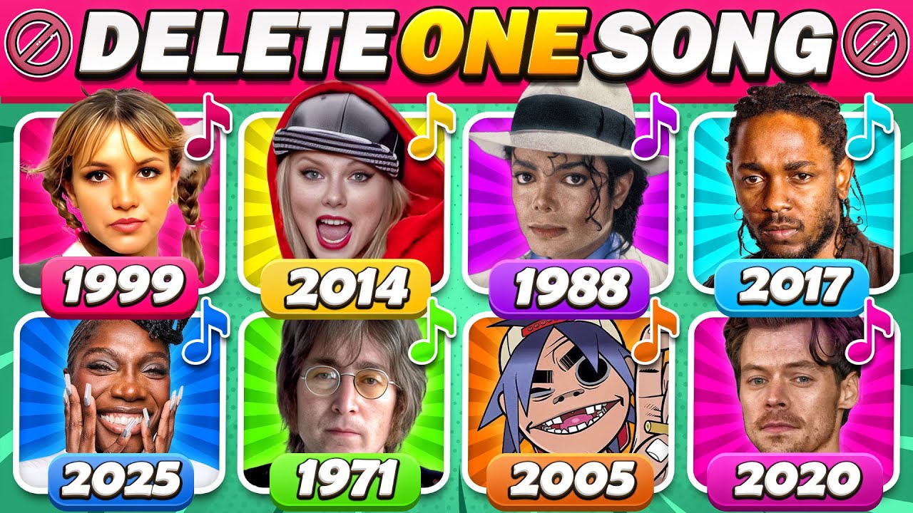DELETE ONE SONG🔥RANDOM YEAR🎵 (8 Songs Per Every Year)😍| Music Quiz Challenge