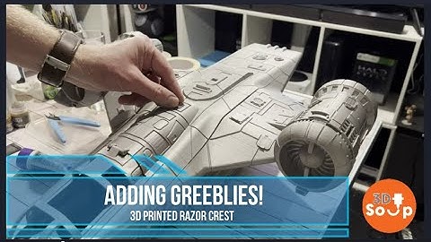 3D printed Razor Crest mandalorian ship painting and adding Greeblies 3d printed on Ender 3 S1 pt 3