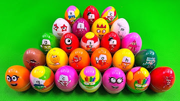 Rainbows EGGS 🌈 Digging Numberblocks Dinosaur Eggs with Rainbow SLIME Colorful! Satisfying, ASMR