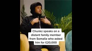 Chunkz speaks on distant family members asking for money