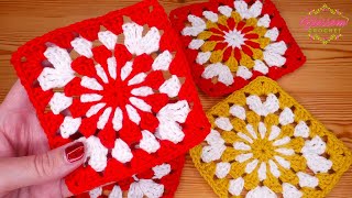 Crochet a pretty granny square 🌸 Easy tutorial