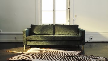 Elevate Your IKEA Karlstad Sofa With a Velvet Bemz Cover