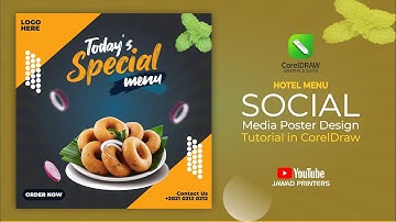 Hotel Menu Poster | CorelDraw Tutorial | Social Media Post  @jawadprinters