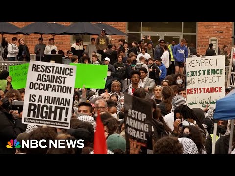 Pro-Palestinian demonstrations grow at George Washington University.