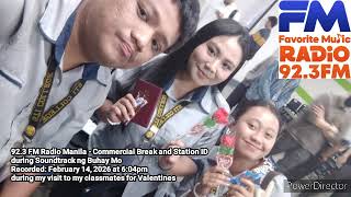 FM Radio 92.3 - Commercial Break and Station Jingle (February 14, 2026; Valentine's Day)